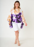 Floral Print Satin Tunic