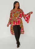 Printed Off The Shoulder Hi Low Top