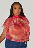Plus Size Sheer Blouse Plus Size Pink Top Plus Size Coquette Top Trend