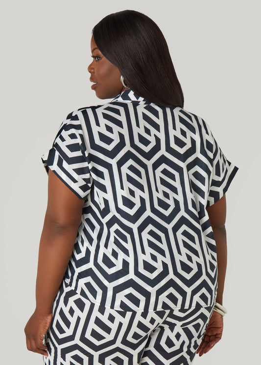 Geo Print Cotton Shirt
