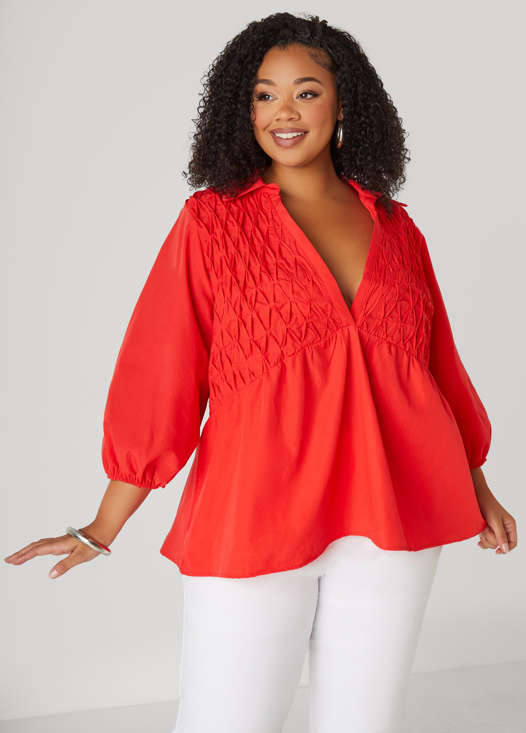 Fashion Ashley Stewart Blouses And Sweaters On Clearance Smocked