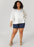 Tie Front Peplum Top