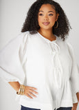 Tie Front Peplum Top