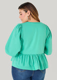 Tie Front Peplum Top