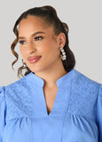 Puff Sleeve Embroidered Top