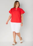 Puff Sleeve Embroidered Top