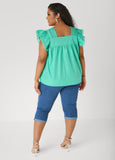 Lattice Trimmed Poplin Shirt