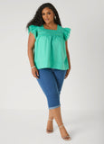 Lattice Trimmed Poplin Shirt
