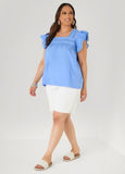 Lattice Trimmed Poplin Shirt