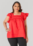 Lattice Trimmed Poplin Shirt