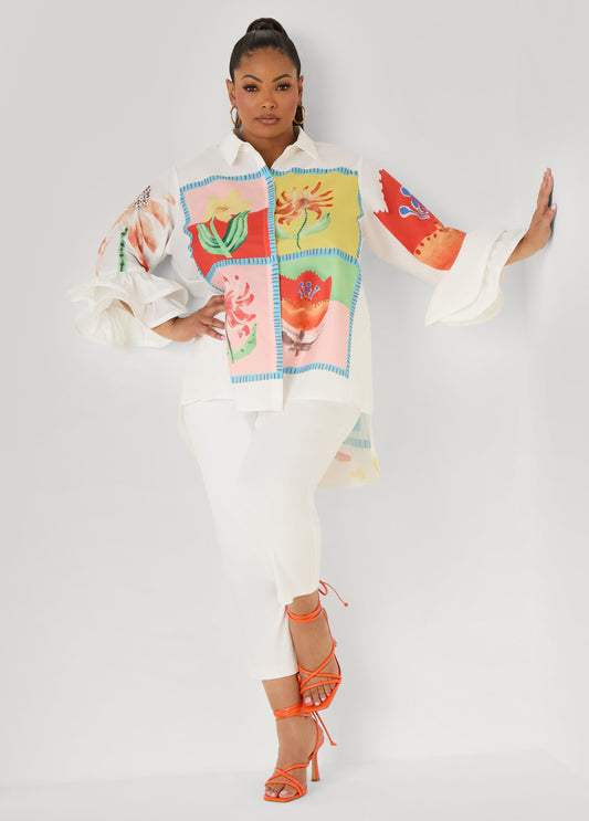 Ruffled Amore Hi Low Shirt