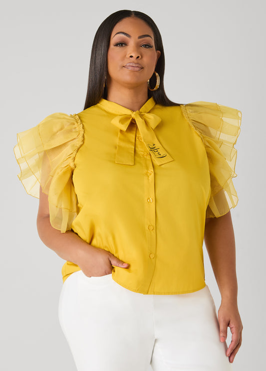 Organza Sleeved Faith Shirt