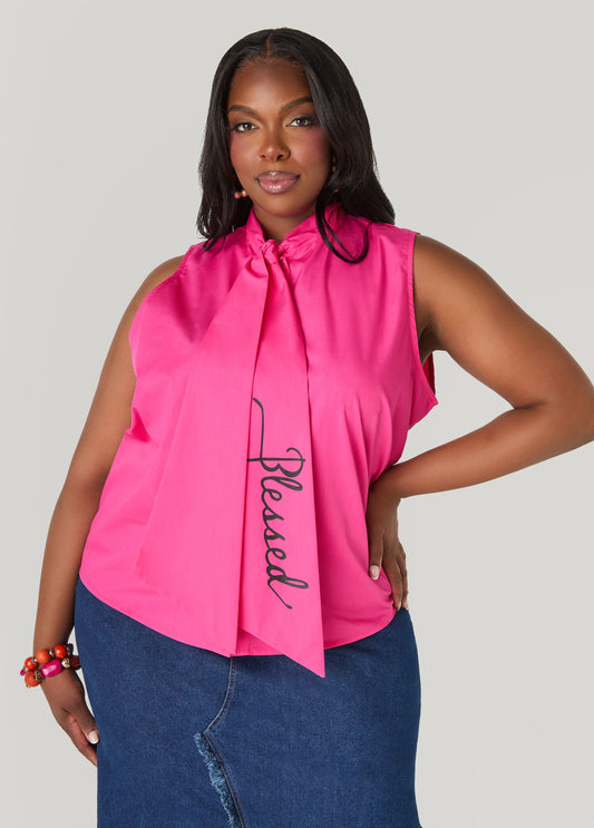 Blessed Tie Neck Top