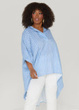 Striped Hi Low Linen Blend Top