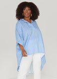 Striped Hi Low Linen Blend Top