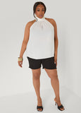 Crepe High Neck Top