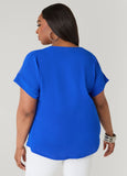 Tie Front V Neck Top