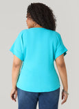 Tie Front V Neck Top