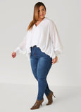 Poplin Hi Low Bubble Top