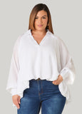 Poplin Hi Low Bubble Top