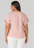 Chambray Dolman Blouse with Side Vents