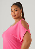Textured Cold Shoulder Top