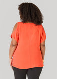 Textured Cold Shoulder Top
