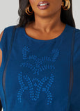 Embroidered Cotton And Linen Top