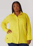 Plus Size Button Detailed Cotton Gauze Shirt