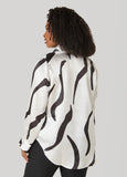 Abstract Print Satin Shirt