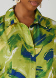Wave Print Collared Shirt