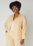 Plus Size Cotton And Linen Blend Shirt