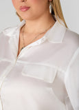 Faux Pocket Satin Shirt