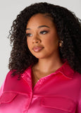 Faux Pocket Satin Shirt