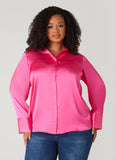 Plus Size Satin Shirt