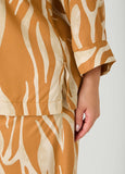 Zebra Print V Neck Shirt