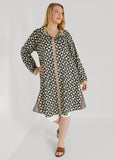 Plus Size Geo Print Cotton Duster Shirt