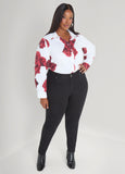 Rose Print Cotton Blend Shirt