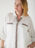 Embroidered Linen Blend Shirt