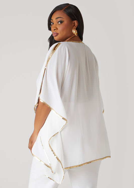 Embellished Cold Shoulder Blouse
