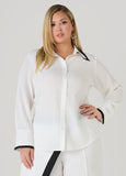 Plus Size Two Tone Crepe Shirt