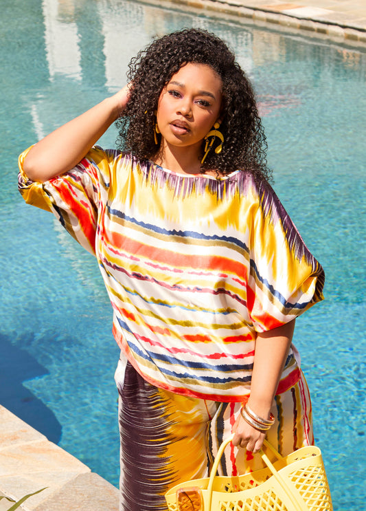 Striped Satin Blouse