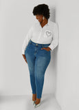 Crystal Heart Applique Shirt