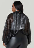 Sequined Mesh Shrug