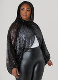 Sequined Mesh Shrug