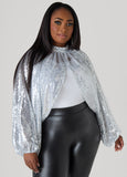 Sequined Mesh Shrug