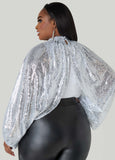 Sequined Mesh Shrug