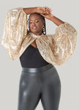 Sequined Mesh Shrug