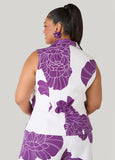 Ruched Floral Print Vest