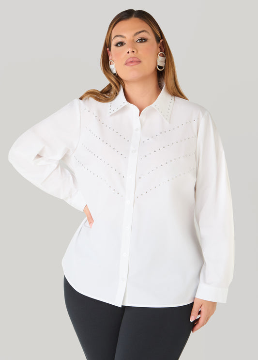 Crystal Cotton Blend Shirt
